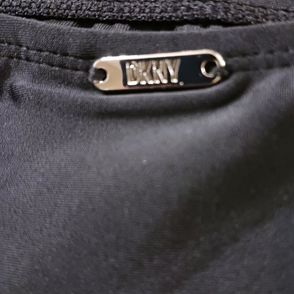 NWT  DKNY Two Piece Black Ruffled Neck Tankini, Swimsuit, Bathing Suit  … - Picture 7 of 15